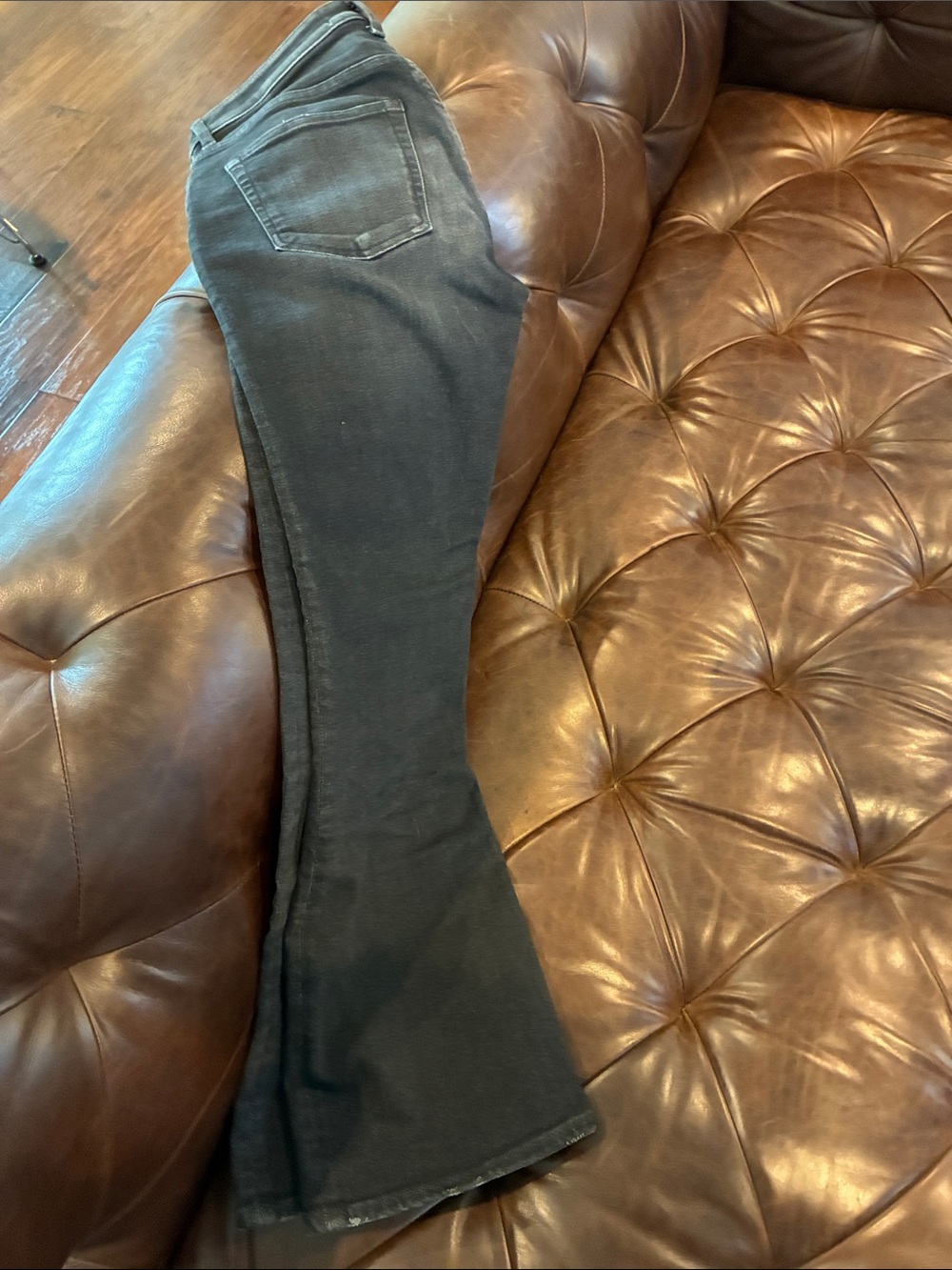 Tu es mon TRESOR Black Flared Wide-Leg Jeans